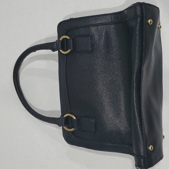 Lulu by Lulu Guiness Black Pebble Vinyl Bow Handbag - Picture 4 of 8